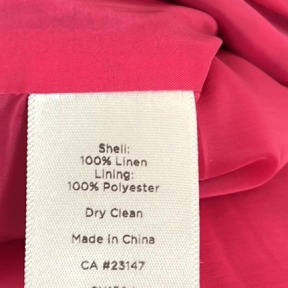 Talbots Pink & Navy Blue Floral Linen Capped Sleeve Dress Size 4 - Picture 4 of 5